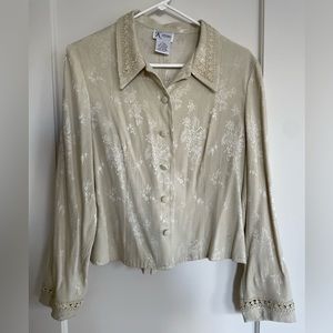 VINTAGE jacquard top with back opening detail